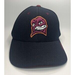 Top Of The World Virginia Tech Hokies Hat Mascot Logo Adjustable Black EUC